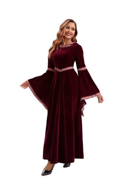 2025 Halloween Family Costume Performance Costume Party Performance Costume Adult European Medieval Burgundy Vampire — image 20