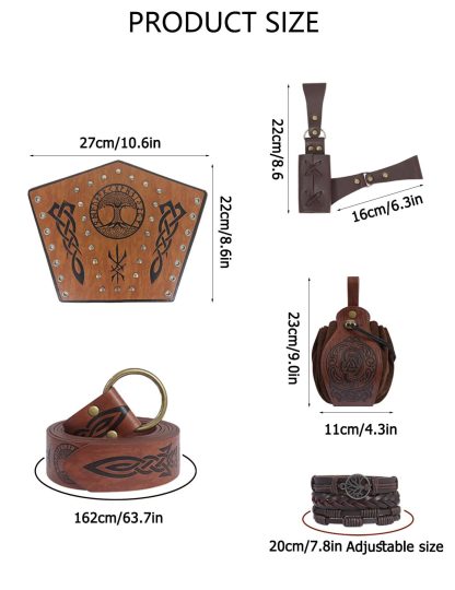 Costume de pirate Renaissance pour homme, 9 pièces — image 4