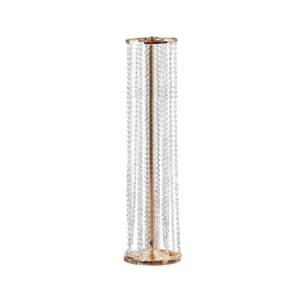 Lot de 2 porte-plantes dorés 90 cm avec vase en cristal — image 7