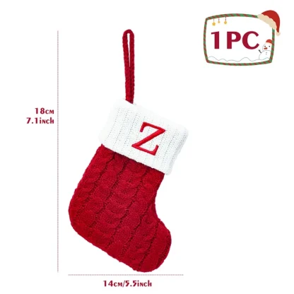 Chaussettes tricotées Alphabet de noël, ornements d'arbre de noël, décorations pour la maison, cadeaux du nouvel an 2025, 2025 — image 10
