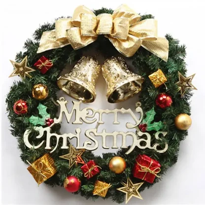 Décoration de noël faite à la main, Simulation de couronne de noël, accessoires de fenêtre suspendus pour porte, décoration de maison exquise de haute qualité — image 9