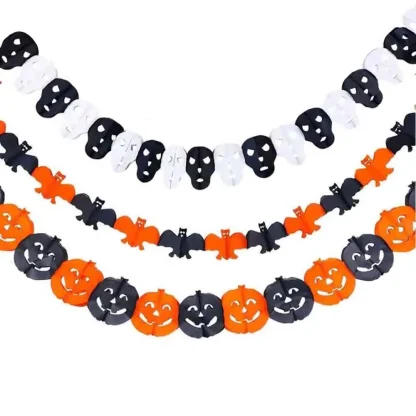 Guirlande fanions d'Halloween en papier, 3 m — image 12