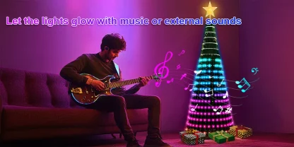 Guirlandes lumineuses de Noël, guirlandes lumineuses intelligentes RGBIC 400 LED avec décoration étoile supérieure, lumières de Noël adressables pour intérieur et extérieur — image 18