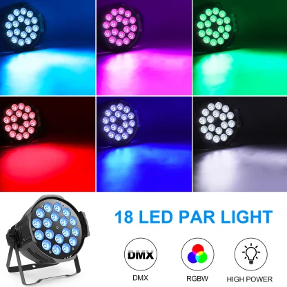 U'King – Lot de 4 projecteurs PAR LED RGBW 200 W, DMX — image 2