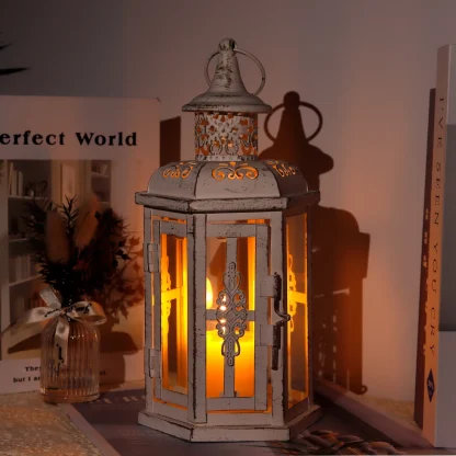 Porte-bougie Portable d'extérieur, lanterne, décoration de maison, cadeau de chambre à coucher, poignée suspendue pour table de noël, décoration