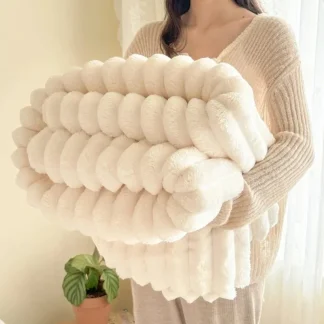 Couverture rayée douce et chaude