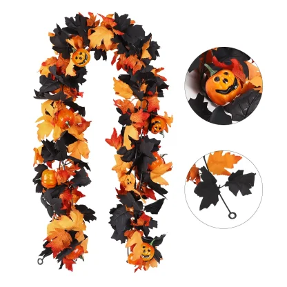 Guirlande de feuilles noires et citrouilles 3D — image 7