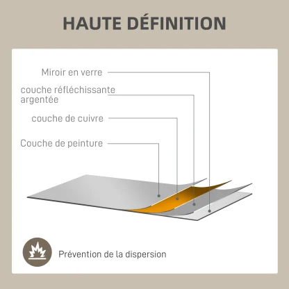 HOMCOM – Miroir verrière en métal noir, 90 x 60 cm — image 5