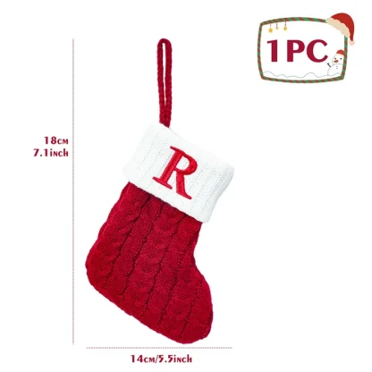 Chaussettes tricotées Alphabet de noël, ornements d'arbre de noël, décorations pour la maison, cadeaux du nouvel an 2025, 2025 — image 17