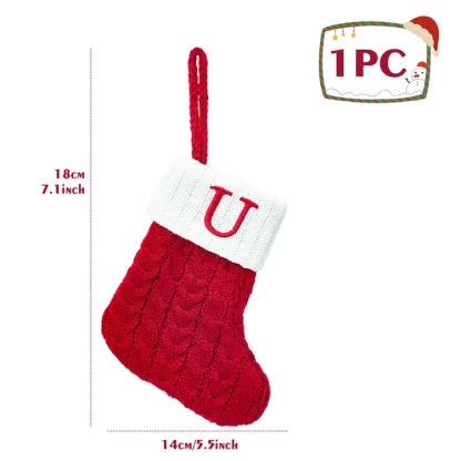 Chaussettes tricotées Alphabet de noël, ornements d'arbre de noël, décorations pour la maison, cadeaux du nouvel an 2025, 2025 — image 20