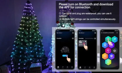 Guirlandes lumineuses de Noël, guirlandes lumineuses intelligentes RGBIC 400 LED avec décoration étoile supérieure, lumières de Noël adressables pour intérieur et extérieur — image 15