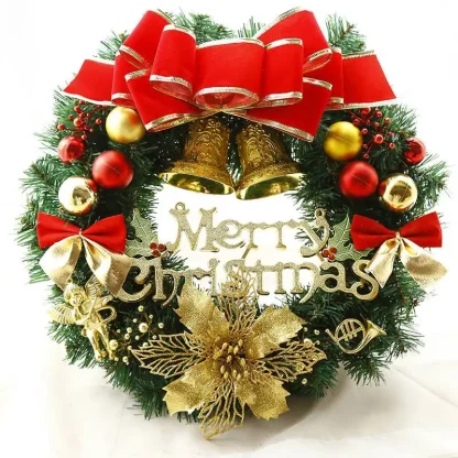 Décoration de noël faite à la main, Simulation de couronne de noël, accessoires de fenêtre suspendus pour porte, décoration de maison exquise de haute qualité — image 10