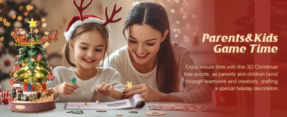 Rolife – Boîte à musique sapin de Noël lumineuse, puzzle 3D — image 17