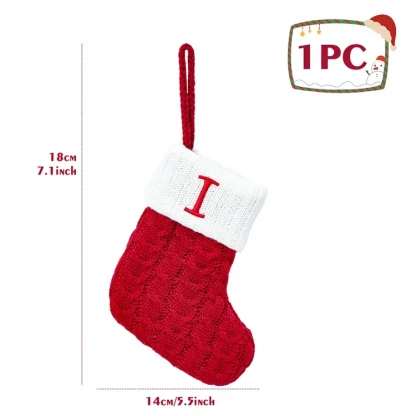 Chaussettes tricotées Alphabet de noël, ornements d'arbre de noël, décorations pour la maison, cadeaux du nouvel an 2025, 2025 — image 24