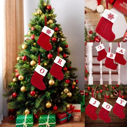 Chaussettes tricotées Alphabet de noël, ornements d'arbre de noël, décorations pour la maison, cadeaux du nouvel an 2025, 2025 — image 42