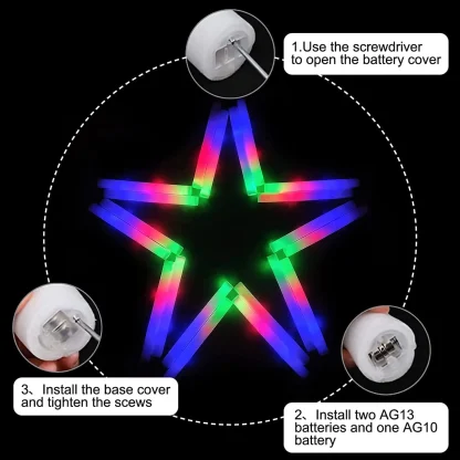 102 pièces LED bâtons de mousse Tube de joie baguettes de bâton de mariage 3 Modes clignotant bâton stroboscopique brille dans la nuit fête fournitures de noël — image 4