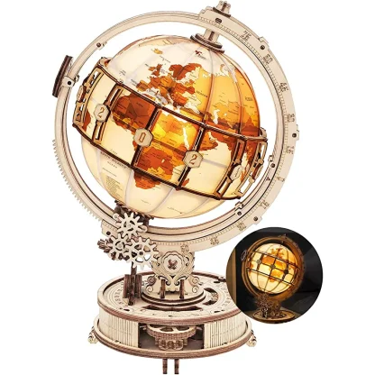 Robotime Globe Lumineux en Bois, Jeu de Puzzle 3D pour Noël, Cadeau pour Adultes, Décoration de Maison, Décoration de Bureau — image 2