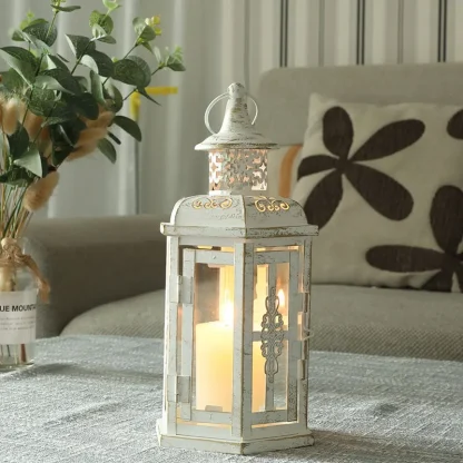 Porte-bougie Portable d'extérieur, lanterne, décoration de maison, cadeau de chambre à coucher, poignée suspendue pour table de noël, décoration — image 15