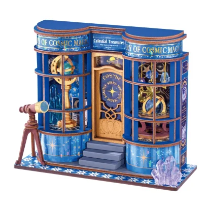 Robotime Rolife maison Miniature cadeaux de noël décoration de cheminée pour la maison bibliothèque maison de poupée 3D bricolage modèle de Puzzle en bois — image 10