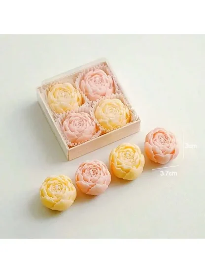 Bouquet de 4 bougies roses parfumées en cire de soja — image 8