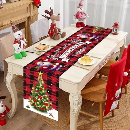 Chemin de Table de noël du père noël, décoration de joyeux noël pour la maison, décor de Table de fête de noël 2025, nouvel an 2026 — image 12