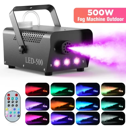 U'King 500W Machine à fumée RGB 3 LED Machine à brouillard de couleur mixte avec télécommande éjecteur de fumée de scène pour DJ Halloween Noël — image 2
