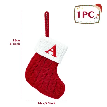 Chaussettes tricotées Alphabet de noël, ornements d'arbre de noël, décorations pour la maison, cadeaux du nouvel an 2025, 2025 — image 45
