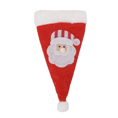 Ensemble de couverts de noël, couvercle de bouteille de vin, chapeau de père noël, fourchette, couteau, porte-vaisselle, sac, décorations de Table à dîner, 10/1 pièces — image 32