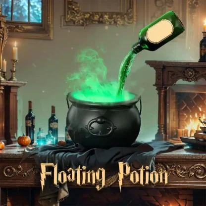 Chaudron noir avec bouteille flottante et diffuseur