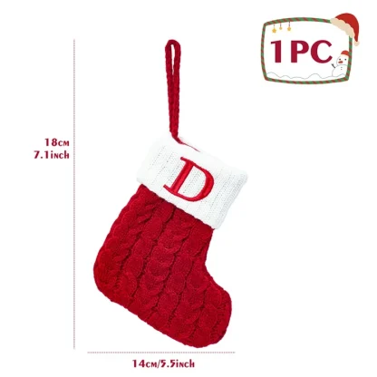 Chaussettes tricotées Alphabet de noël, ornements d'arbre de noël, décorations pour la maison, cadeaux du nouvel an 2025, 2025 — image 33