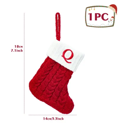 Chaussettes tricotées Alphabet de noël, ornements d'arbre de noël, décorations pour la maison, cadeaux du nouvel an 2025, 2025 — image 16