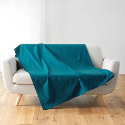 Plaid à carreaux bleus, 180 x 220 cm — image 2