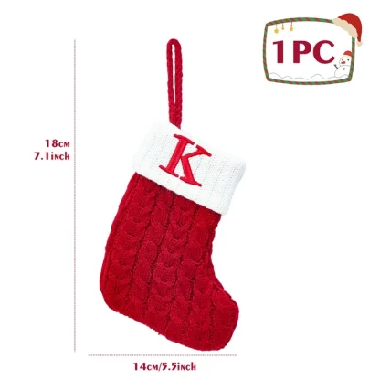 Chaussettes tricotées Alphabet de noël, ornements d'arbre de noël, décorations pour la maison, cadeaux du nouvel an 2025, 2025 — image 26