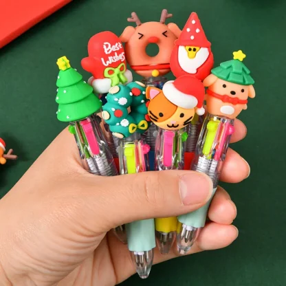 5 à 100 stylos à bille de Noël, 4 couleurs, avec motif de dessin animé, idéal comme cadeau pour les fêtes de Noël, les carnavals, le Nouvel An et la veille de Noël. — image 8