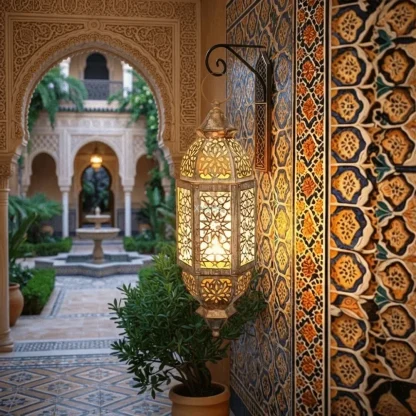 Lanterne marocaine ajourée en métal — image 4
