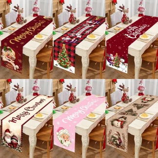 Chemin de Table de noël du père noël, décoration de joyeux noël pour la maison, décor de Table de fête de noël 2025, nouvel an 2026