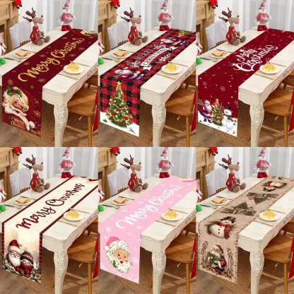 Chemin de Table de noël du père noël, décoration de joyeux noël pour la maison, décor de Table de fête de noël 2025, nouvel an 2026