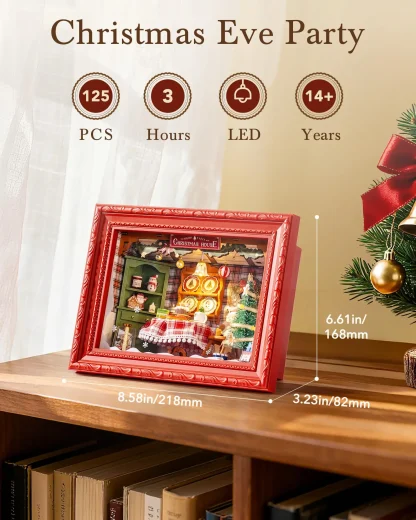 Rolife – Diorama réveillon de Noël LED, puzzle 3D en bois — image 4