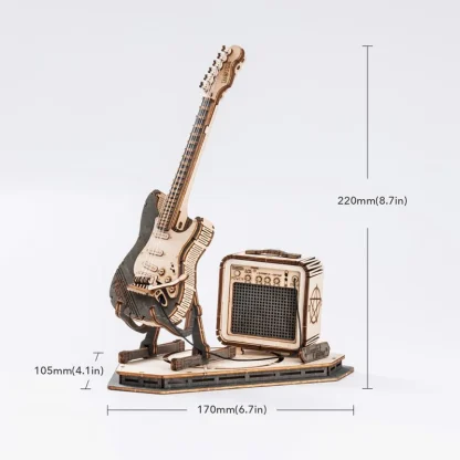 Robotime – Guitare électrique, puzzle 3D en bois — image 16
