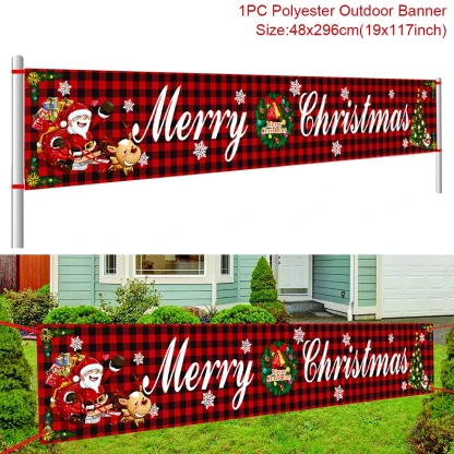 Bannière extérieure de noël, décorations de joyeux noël pour la maison, décor extérieur de noël, bonne année 2025, 2026 — image 15