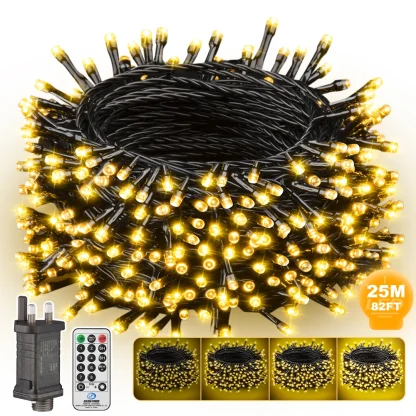 Guirlande lumineuse 25 m – 250 LED blanc chaud