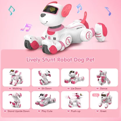 VATOS RC Robot électronique chien jouet cascadeur commande vocale chiot Programmable tactile-Sense musique Robot chien jouet cadeau de noël pour les enfants — image 2