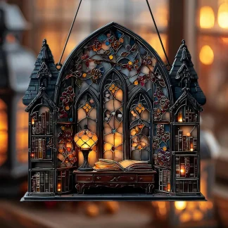Maison gothique en acrylique à suspendre
