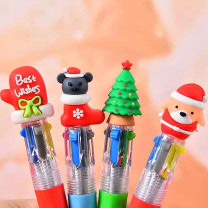 5 à 100 stylos à bille de Noël, 4 couleurs, avec motif de dessin animé, idéal comme cadeau pour les fêtes de Noël, les carnavals, le Nouvel An et la veille de Noël. — image 5