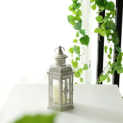 Porte-bougie Portable d'extérieur, lanterne, décoration de maison, cadeau de chambre à coucher, poignée suspendue pour table de noël, décoration — image 17