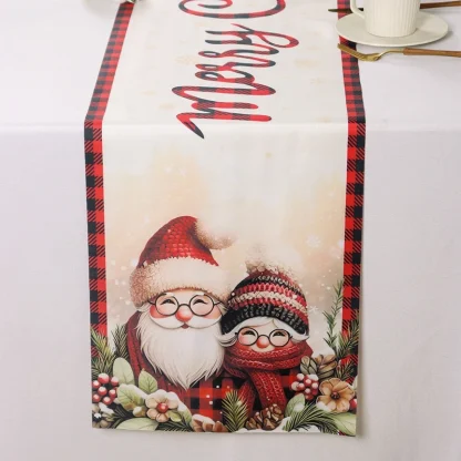Chemin de Table de noël du père noël, décoration de joyeux noël pour la maison, décor de Table de fête de noël 2025, nouvel an 2026 — image 23