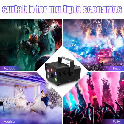 U'King 500W Machine à brouillard 5 pièces RGB LED perles Machine à fumée pour DJ Disco noël télécommande sans fil brumisateur de scène éjecteur — image 5