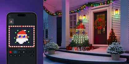 Guirlandes lumineuses de Noël, guirlandes lumineuses intelligentes RGBIC 400 LED avec décoration étoile supérieure, lumières de Noël adressables pour intérieur et extérieur — image 12