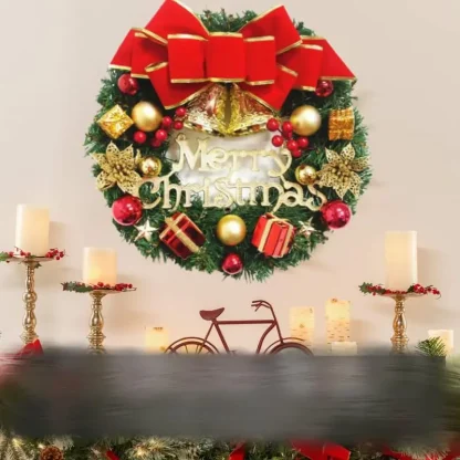 Décoration de noël faite à la main, Simulation de couronne de noël, accessoires de fenêtre suspendus pour porte, décoration de maison exquise de haute qualité — image 16