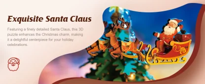 Rolife – Boîte à musique sapin de Noël lumineuse, puzzle 3D — image 11